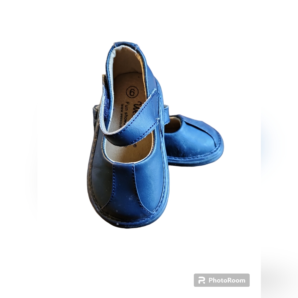 Wee Squeak brand toddler girls sz 6 leather Mary Jane in navy blue